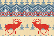 Deers knitted seamless pattern