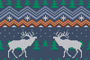 Winter knitted seamless pattern