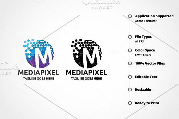 Letter M - Mediapixel Logo in Logo Templates - product preview 6