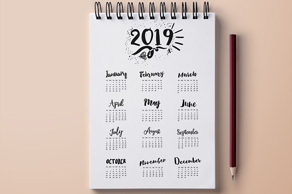 Photo Calendar 2019 in Stationery Templates - product preview 1