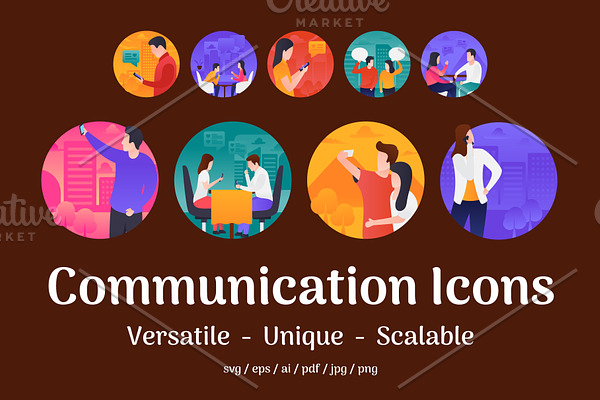 40 Communication Vector Icons 