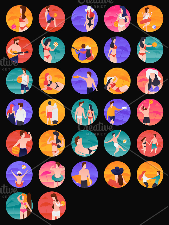 32 Beach Vectors Icons in Icons - product preview 1