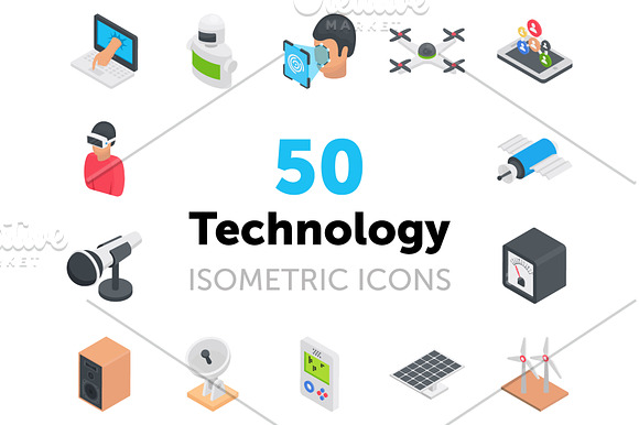 50 Technology Icons in Icons - product preview 3