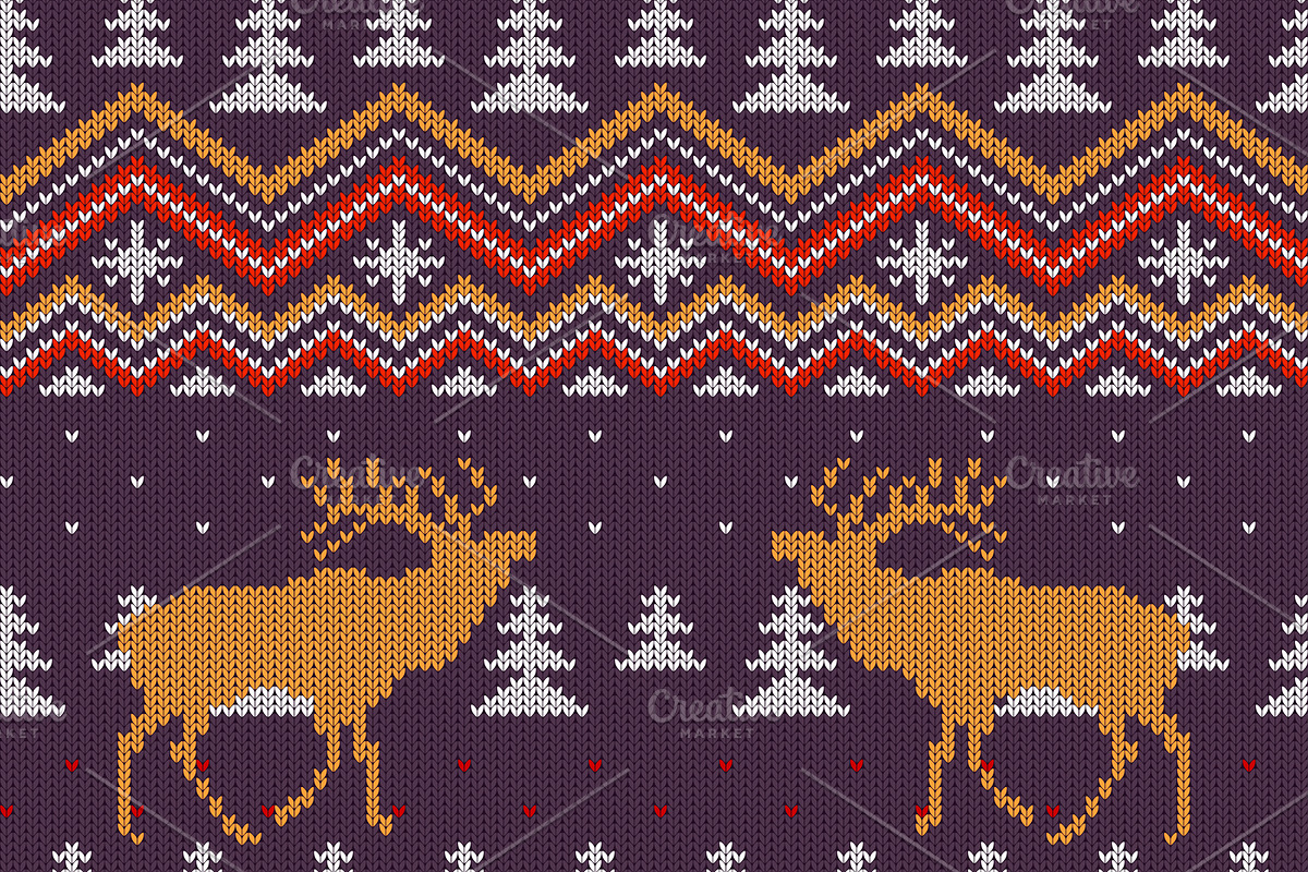 Christmas deers knitted pattern in Patterns - product preview 8