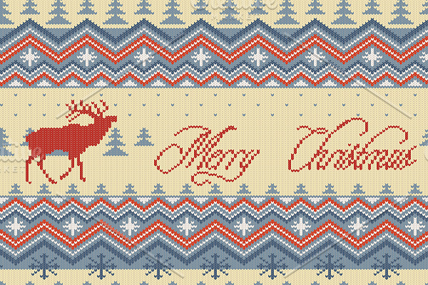 Merry Christmas knitted pattern
