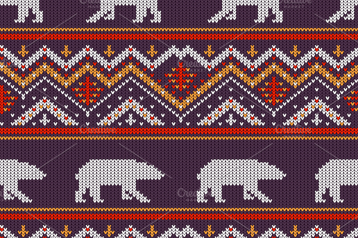 Polar bears knitted woolen pattern in Patterns - product preview 8