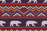 Polar bears knitted woolen pattern