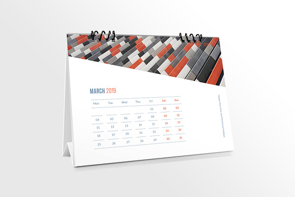 Desk Calendar for 2019 in Stationery Templates - product preview 3