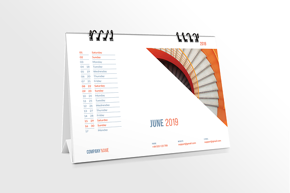 Desk Calendar for 2019 in Stationery Templates - product preview 4