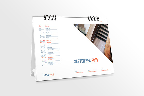 Desk Calendar for 2019 in Stationery Templates - product preview 5