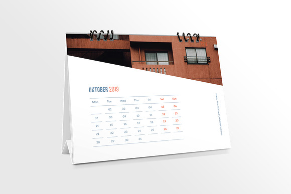 Desk Calendar for 2019 in Stationery Templates - product preview 6