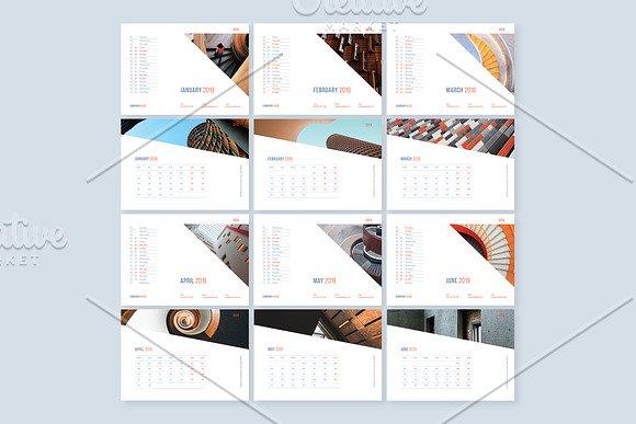 Desk Calendar for 2019 in Stationery Templates - product preview 8