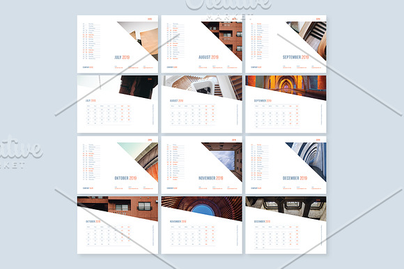 Desk Calendar for 2019 in Stationery Templates - product preview 9