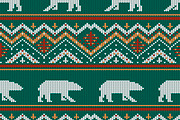 Polar bears knitted woolen ornament