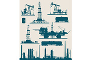 Oil and gas industry vector set