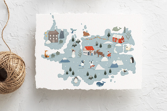 Winter maps in Illustrations - product preview 1