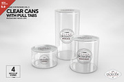 Clear Cans with Pull Tabs Mockup