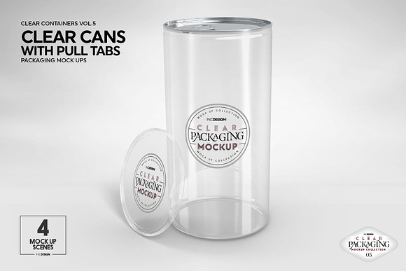 Clear Cans with Pull Tabs Mockup in Branding Mockups - product preview 9