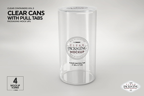 Clear Cans with Pull Tabs Mockup in Branding Mockups - product preview 10