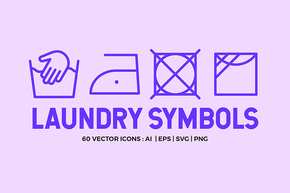 Laundry Symbols | Line icons in Washing Icons - product preview 6