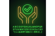 Quality services neon light icon
