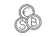 Currency exchange linear icon