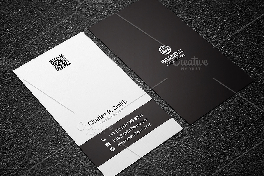Minimal Black & White Business Card in Business Card Templates - product preview 8