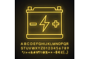Accumulator neon light icon