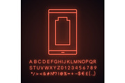 Discharged smartphone neon icon