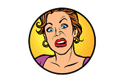Symbol icon. Woman with a funny