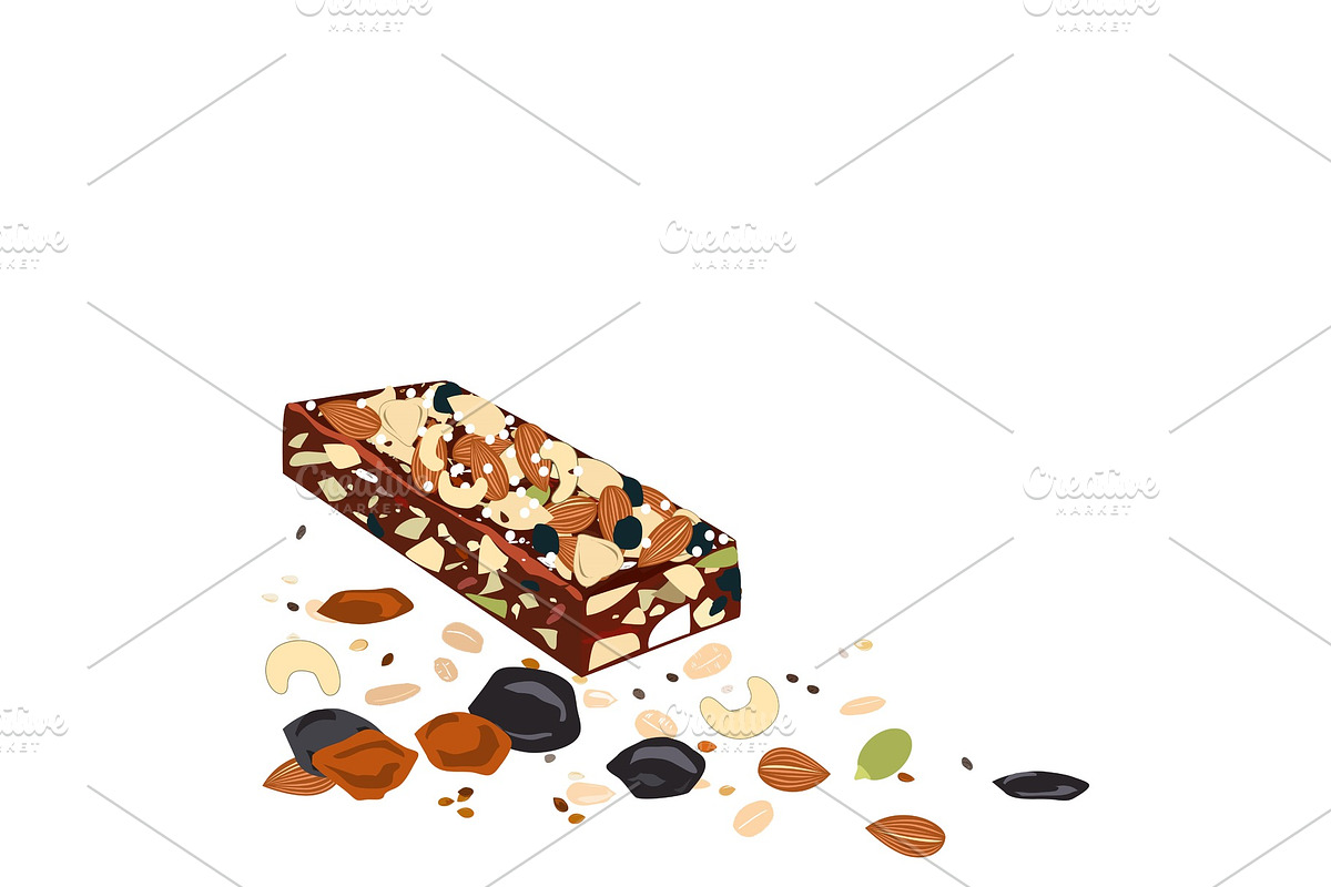 Superfood breakfast bar with oats in Illustrations - product preview 8