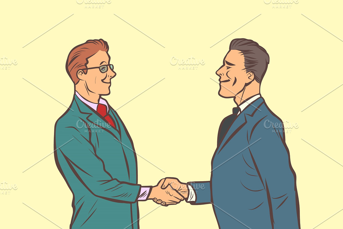 two businessmen shaking hands in Illustrations - product preview 8