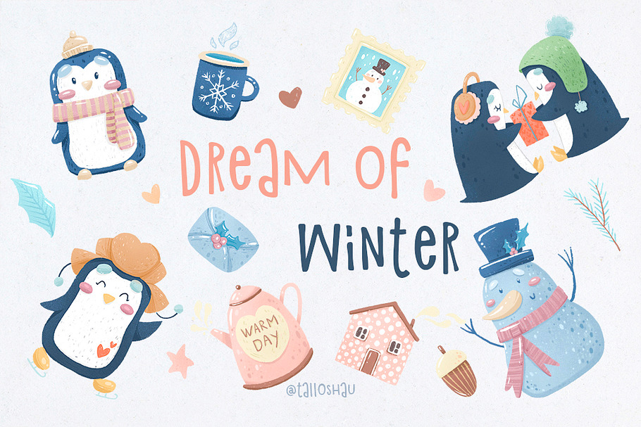 Dream of Winter.Christmas collection in Illustrations - product preview 8