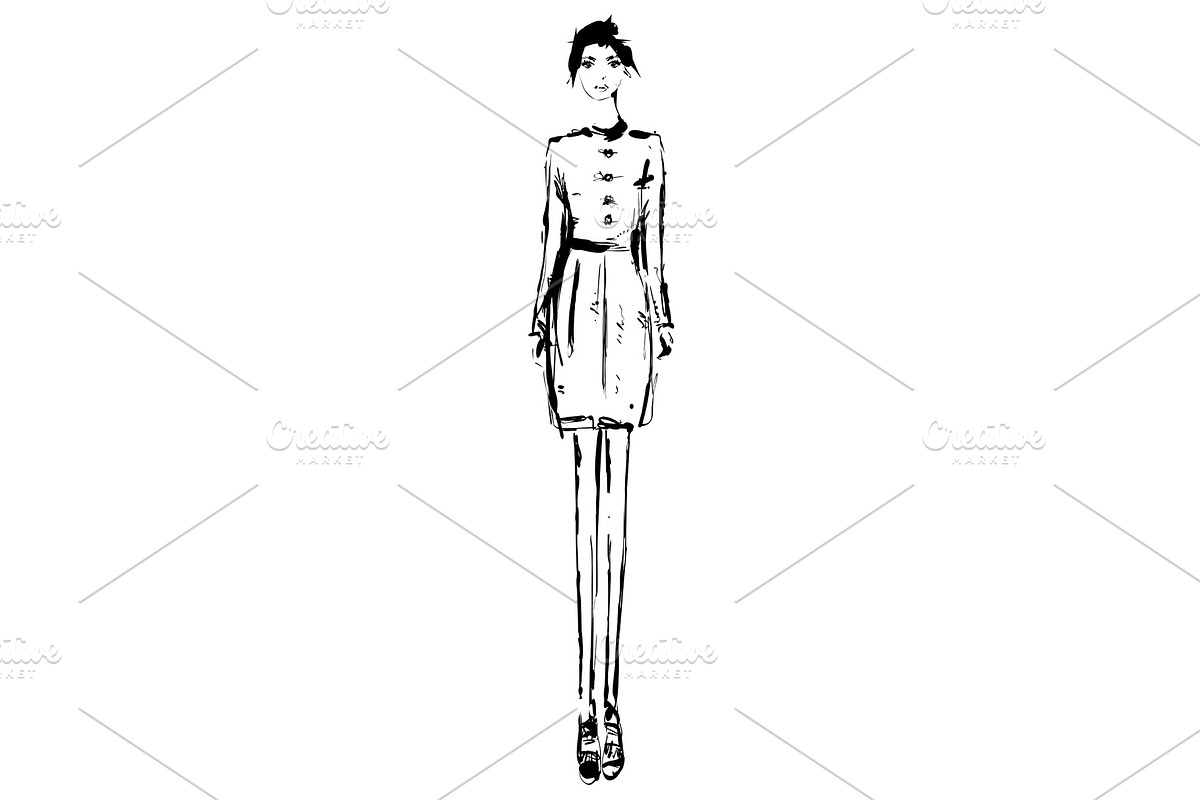 Abstract free model in dress, hand in Illustrations - product preview 8