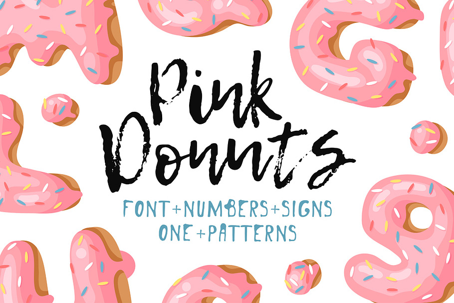Pink Donuts, Font & Patterns