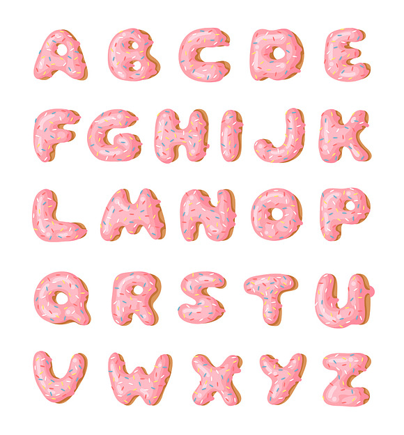 Pink Donuts, Font & Patterns in Objects - product preview 1