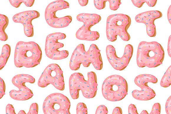 Pink Donuts, Font & Patterns in Objects - product preview 7