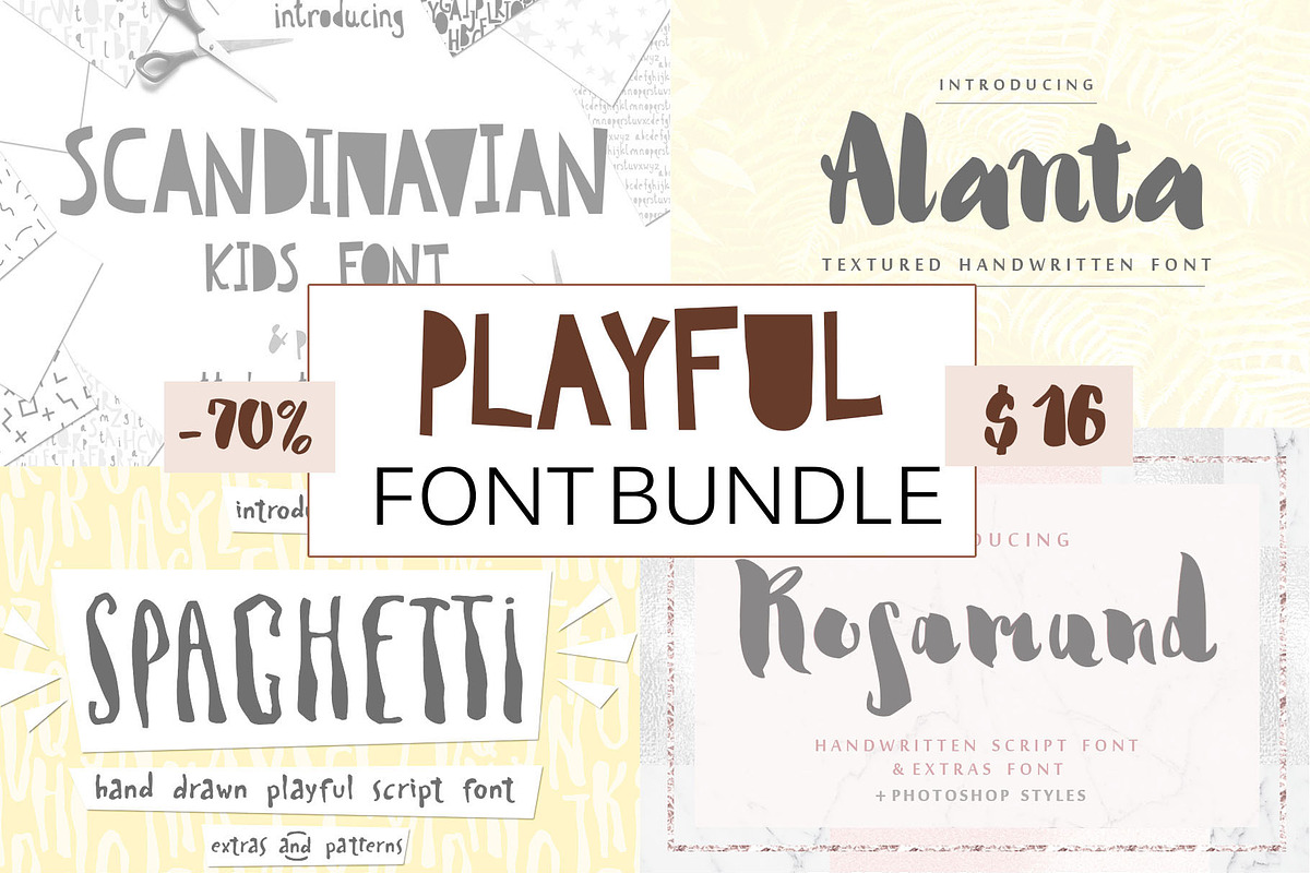 Playful Cute Fun Font Bundle in Cute Fonts - product preview 8