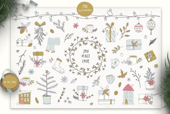 Merry Cheery Clip Art & Patterns in Illustrations - product preview 2