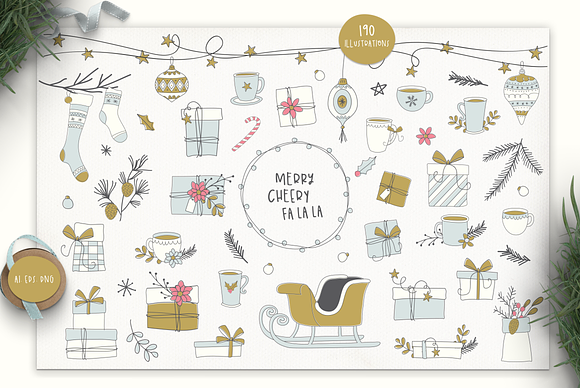 Merry Cheery Clip Art & Patterns in Illustrations - product preview 3