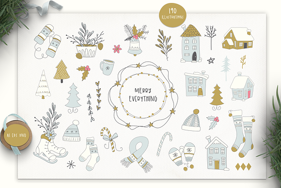 Merry Cheery Clip Art & Patterns in Illustrations - product preview 4