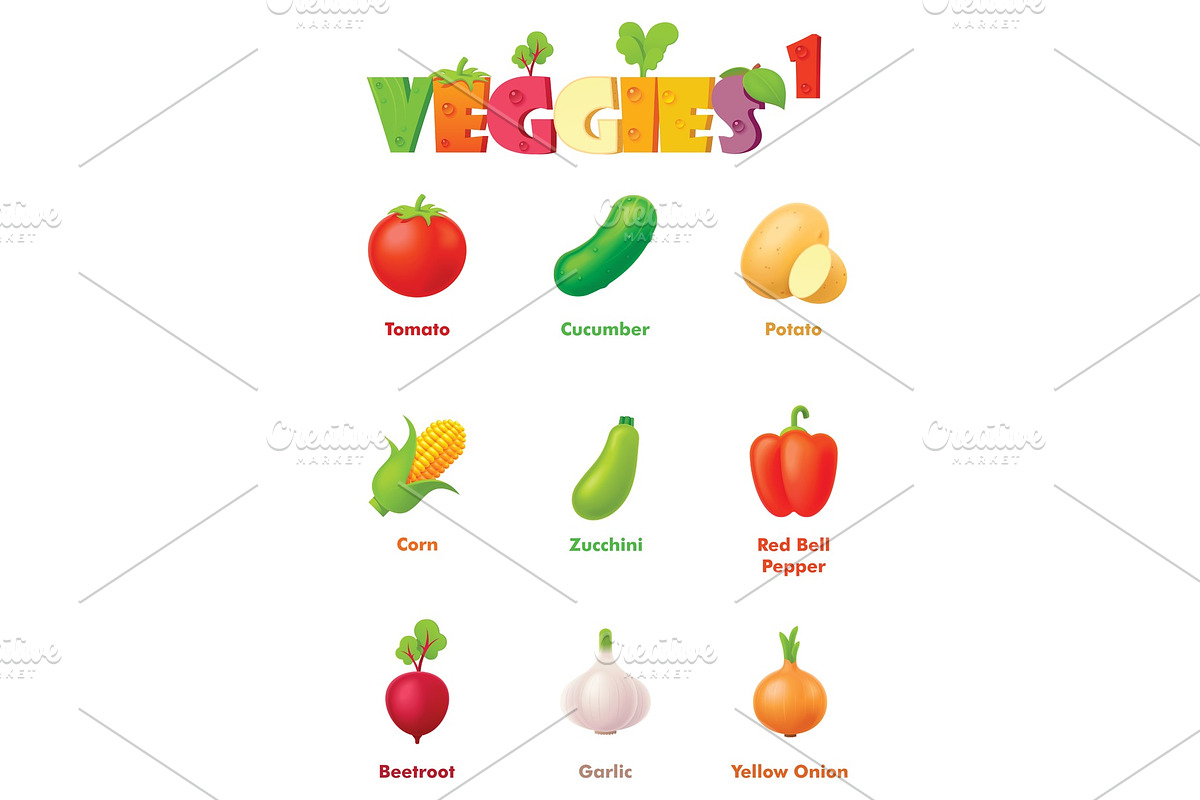 Vector vegetables icon set in Objects - product preview 8