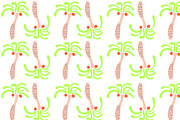Handmade Peach Palm Trees Pattern