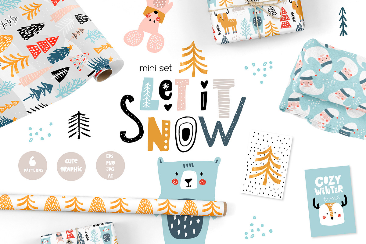 Let it snow. Winter mini set in Patterns - product preview 8
