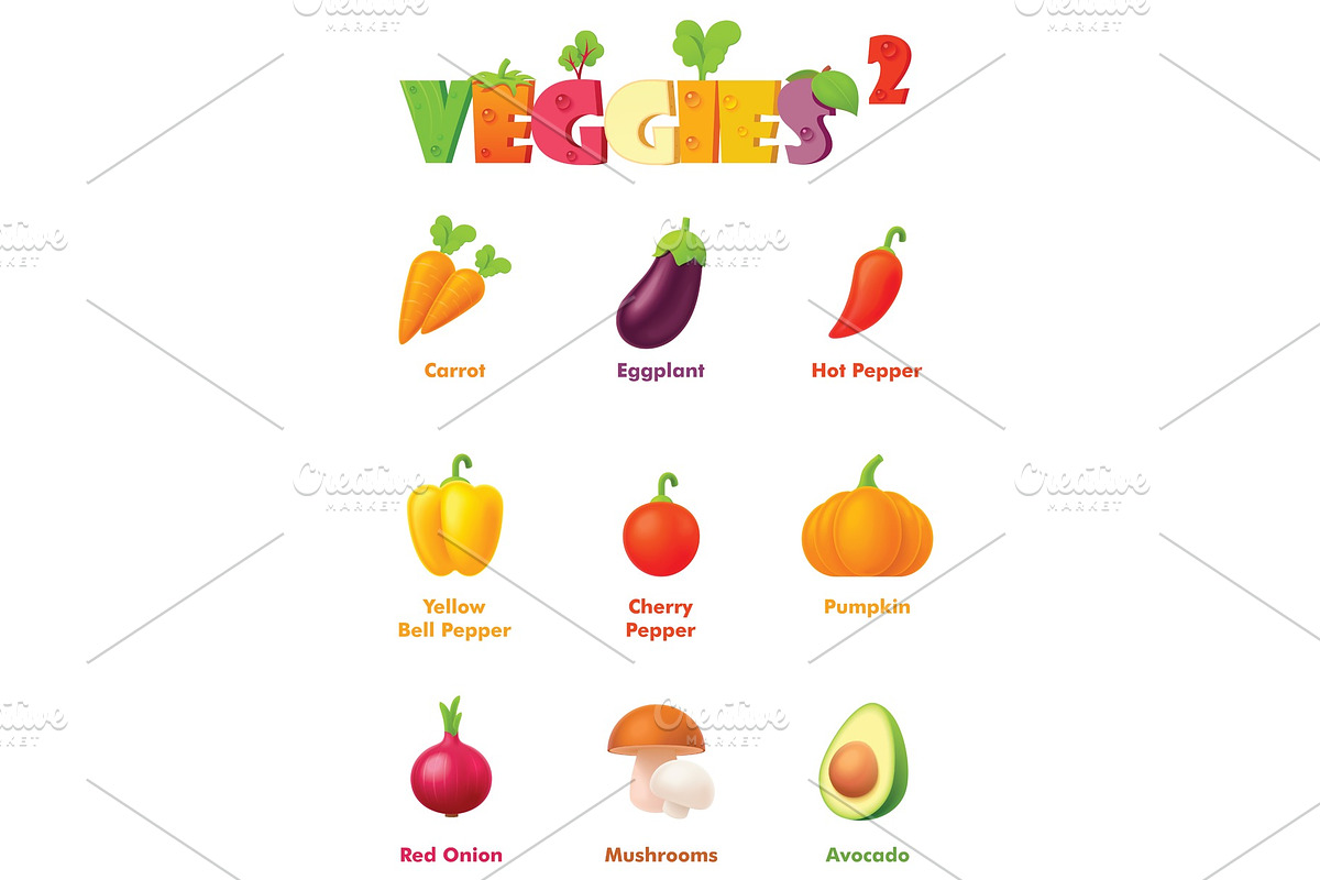 Vector vegetables icon set in Objects - product preview 8