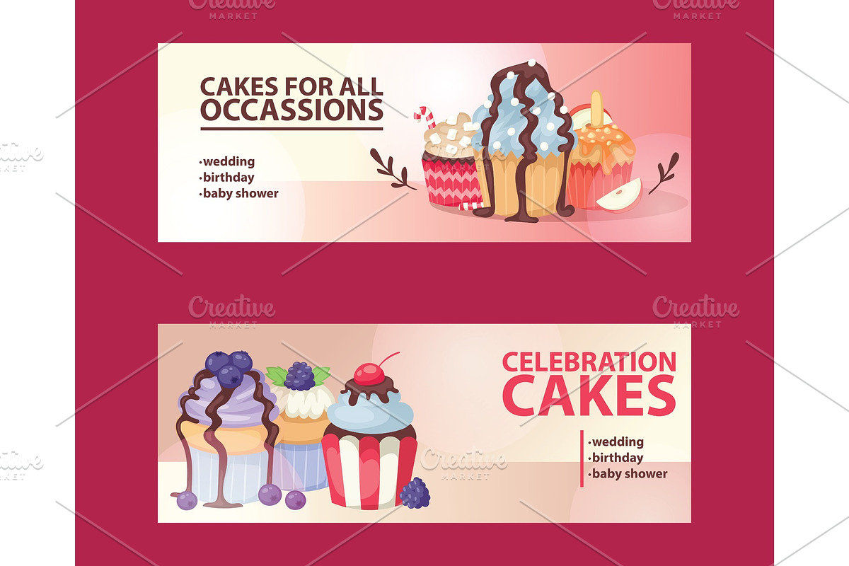Cupcake poster design bakery cake in Illustrations - product preview 8