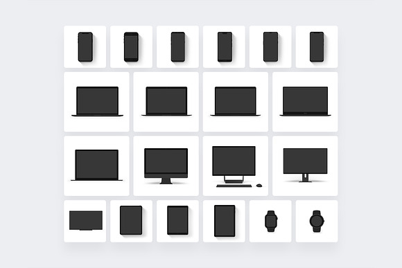 20 Minimalist & Flat Devices Mockups in Mobile & Web Mockups - product preview 8