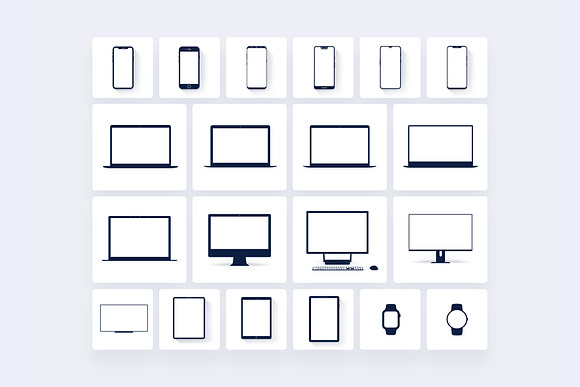 20 Minimalist & Flat Devices Mockups in Mobile & Web Mockups - product preview 9