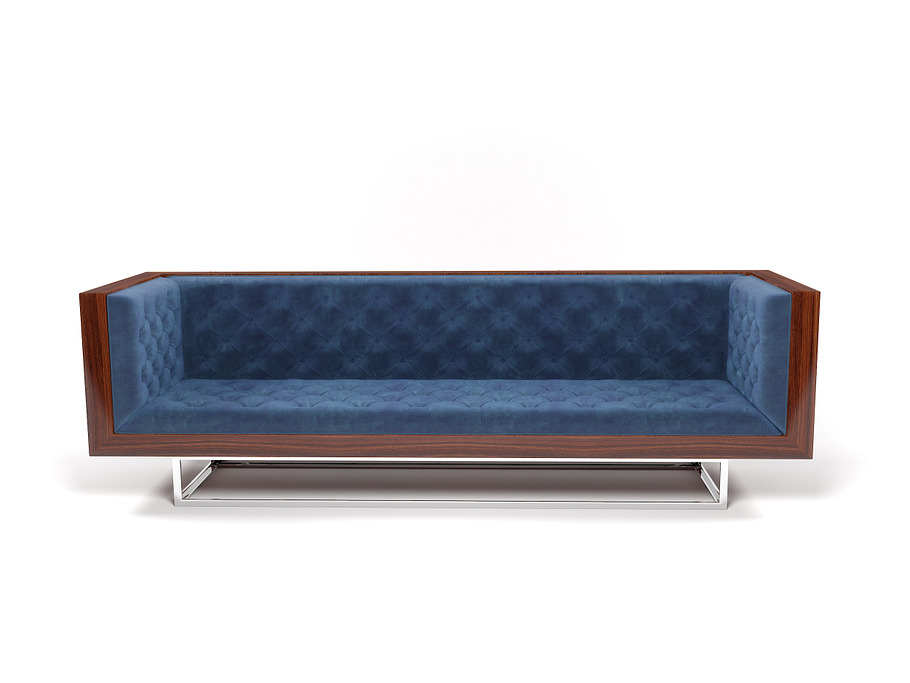 Milo Baughman velvet sofa in Furniture - product preview 1