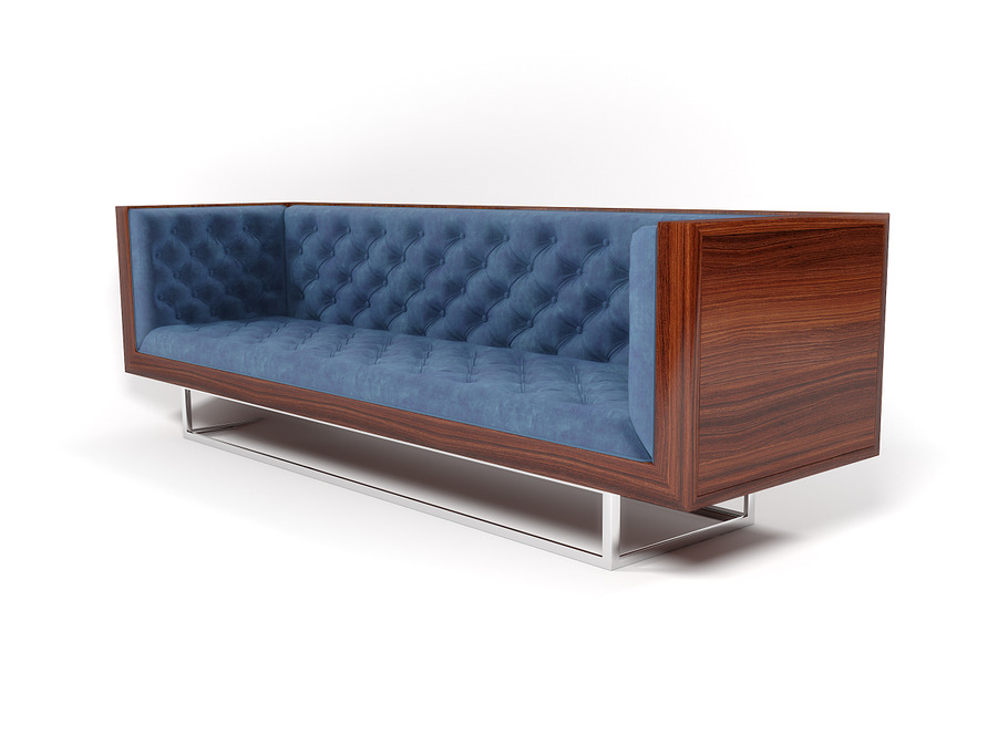 Milo Baughman velvet sofa in Furniture - product preview 2